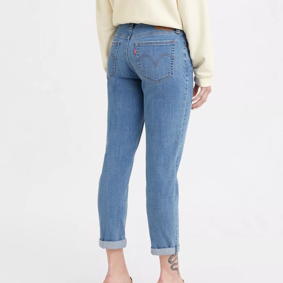 LEVIS Distressed Boyfriend Crop Jean Light Wash 32 - Picture 9 of 9